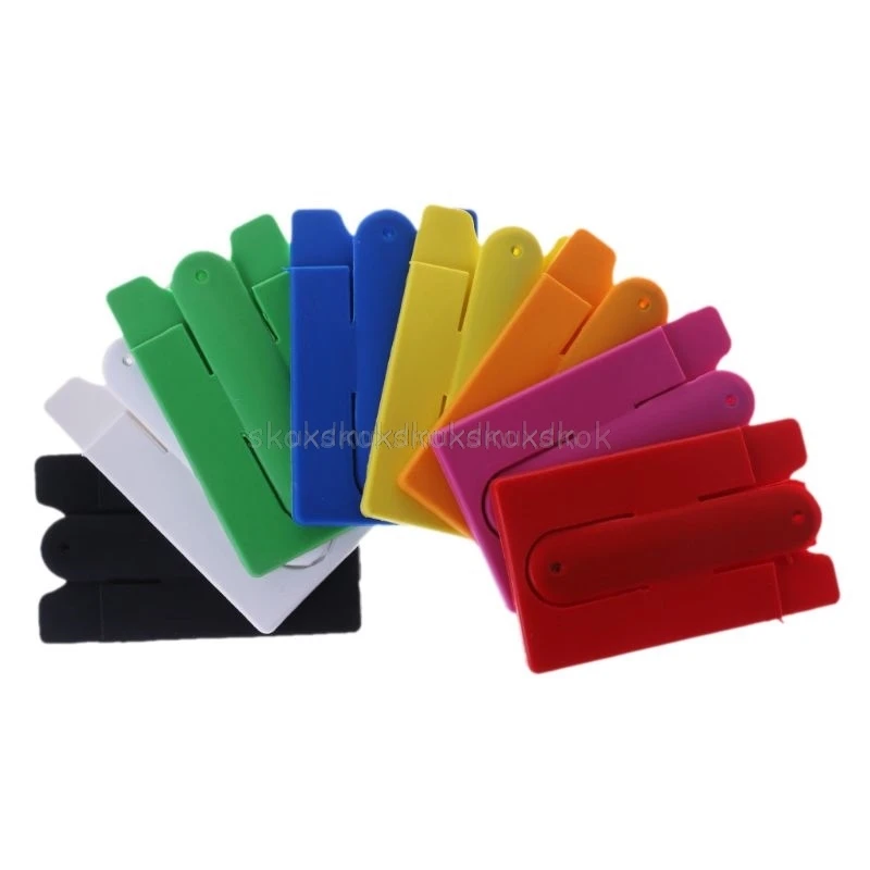 

Silicone Adhesive Sticker Back Cover Card Case Pouch Stand Holder For Cell Phone F12 19 Dropship