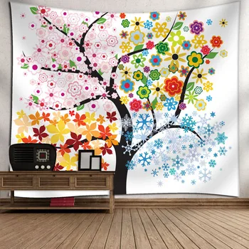 

Amazing Graceful Night Starry Sky Beautiful Sight Printed Wall Hanging Tree Natural Scenery Tapestry Living Room Decor