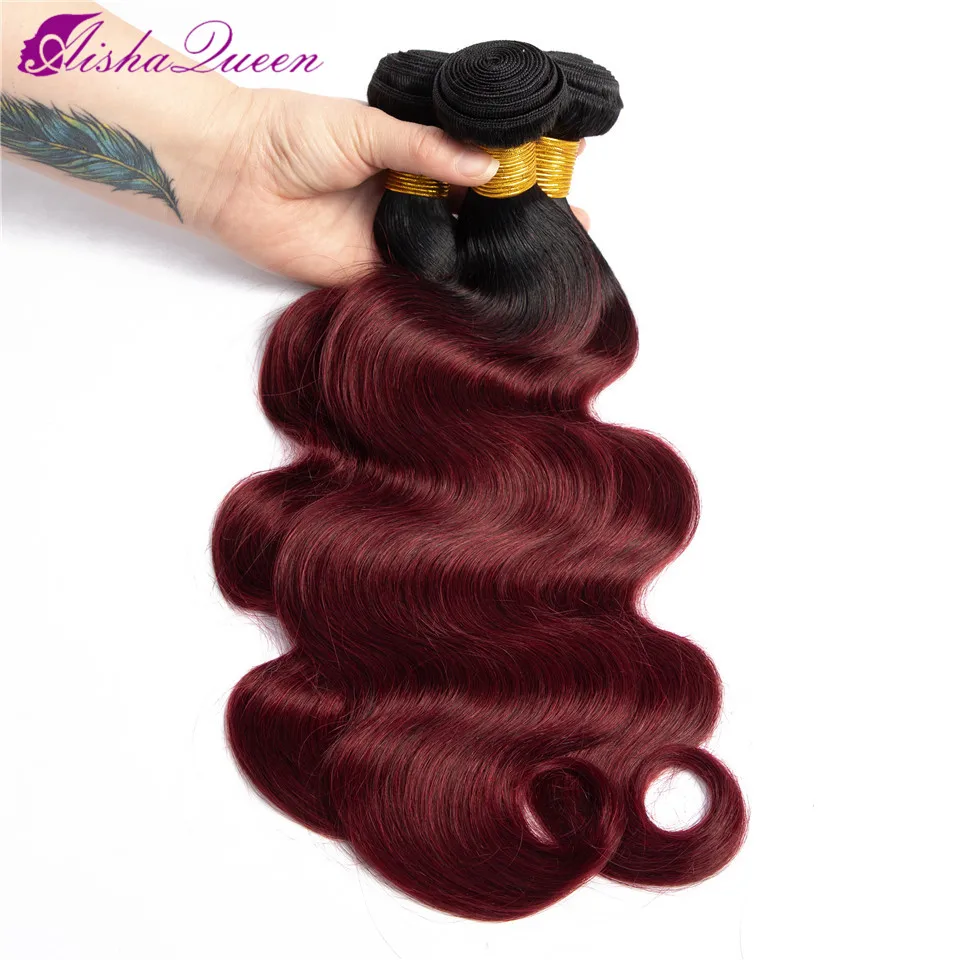 Aisha Queen Pre-colored 1B/99J Bundles Brazilian Body Wave Hair Ombre Human Hair Bundles 1b/99j Burgundy Remy Brazilian Hair Aisha Queen Pre-colored 1B/99J Bundles Brazilian Body Wave Hair Ombre Human Hair Bundles 1b/99j Burgundy Remy Brazilian Hair
