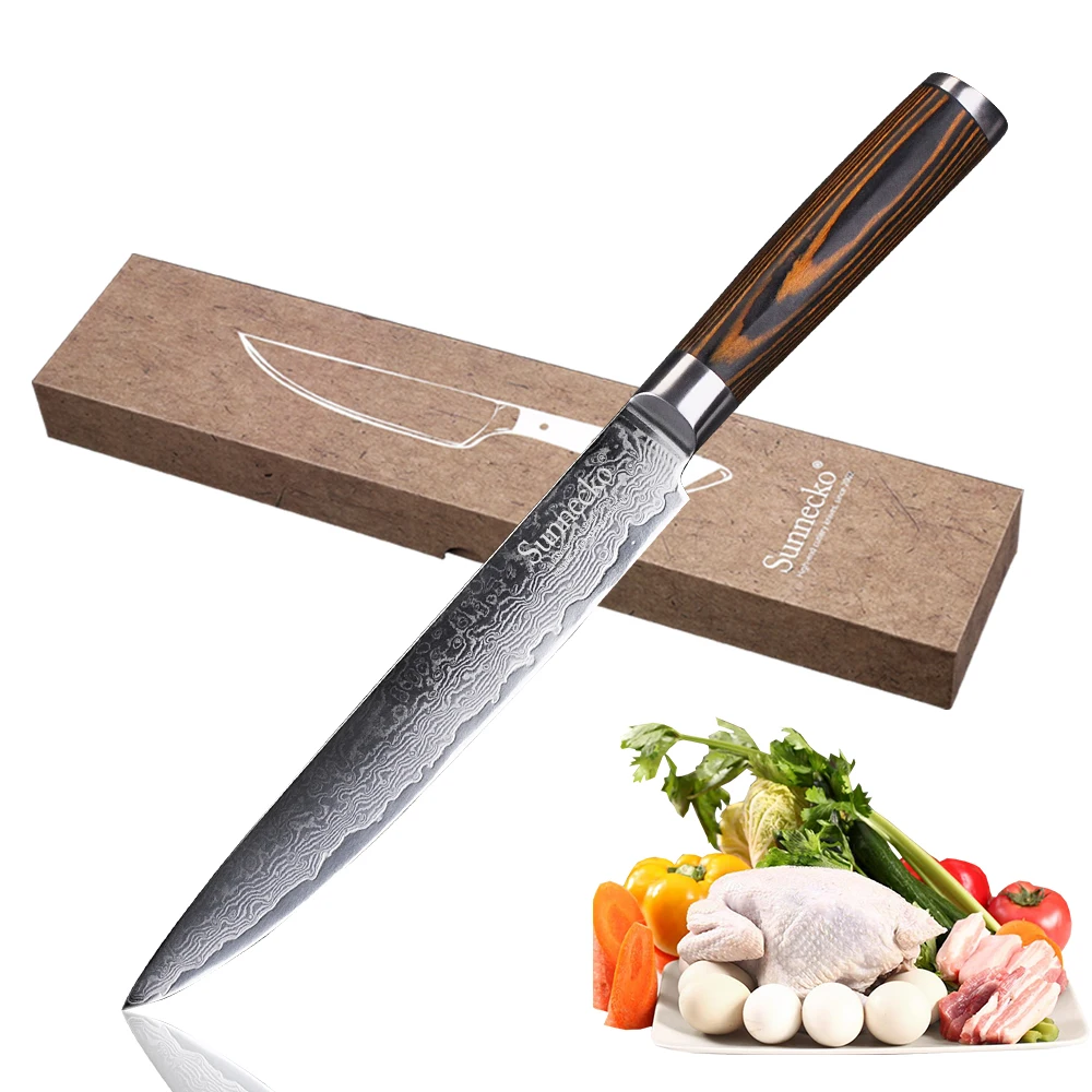 SUNNECKO Premium 8'' Slicing knife Damascus Steel Sharp Blade kitchen