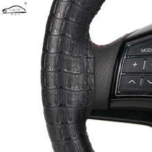 Синтетическая Кожа DIY обёрточная крышка рулевого колеса/Искусственная крокодиловая кожа рулевая ручка защита воротника Автомобильный интерьер