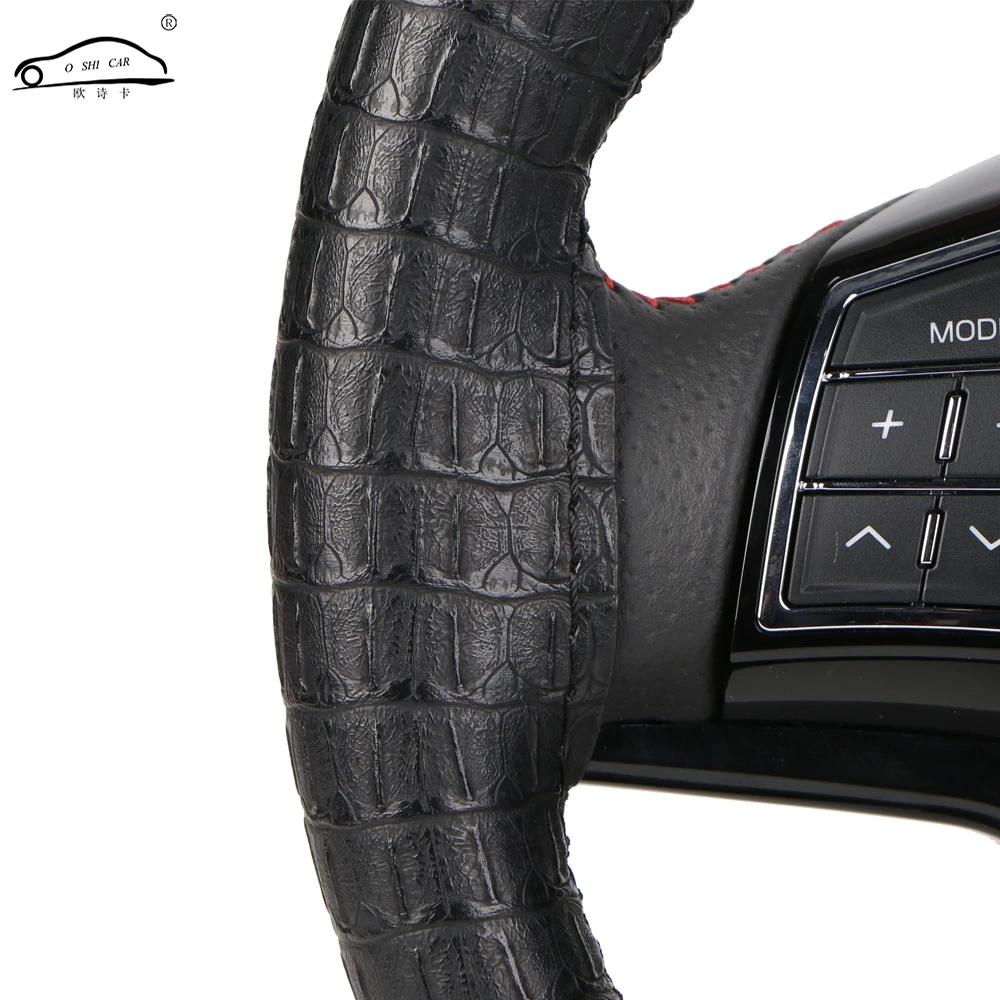 Synthetic Leather DIY Wrap Steering Wheel Cover/Artificial Crocodile Skin Steering Grip Collar protection Automotive Interior Synthetic Leather DIY Wrap Steering Wheel Cover/Artificial Crocodile Skin Steering Grip Collar protection Automotive Interior