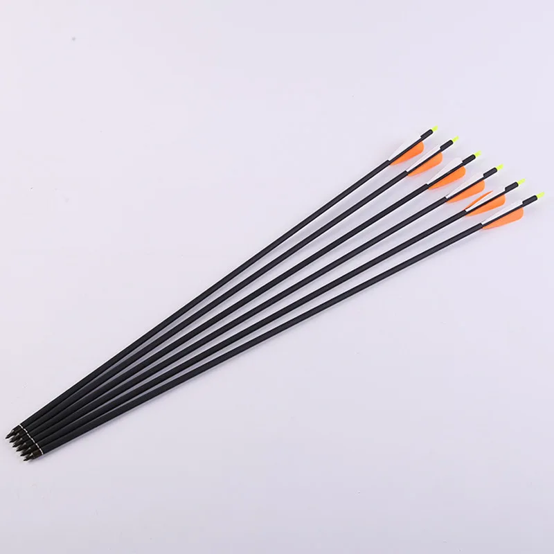 

6/12/24pcs Carbon Arrow 80cm Length Spine 500 with Replaceable Arrowhead For Compound Or Recurve Bow Archery Hunting