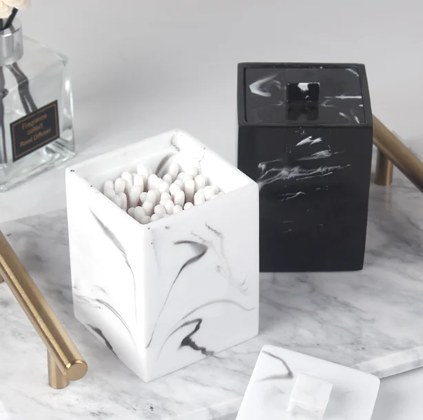 

Modern Creative Resin Toothpick Holder Cotton Storage Box With Lid Home Table Accessories Toothpick Box Kitchen Gadgets LF20