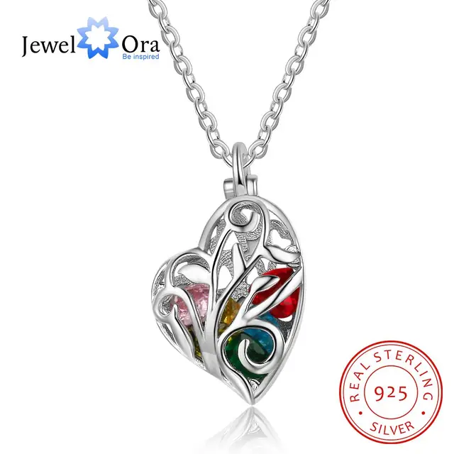 heart hollow with birthstone