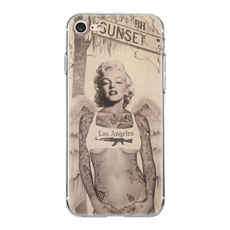 Tpwxnx Tattooed Sexy Marilyn Monroe For Samsung Galaxy A3 A5 A7 J1 J2 J3 J5 J7 2015 2016 2017 Soft Coque