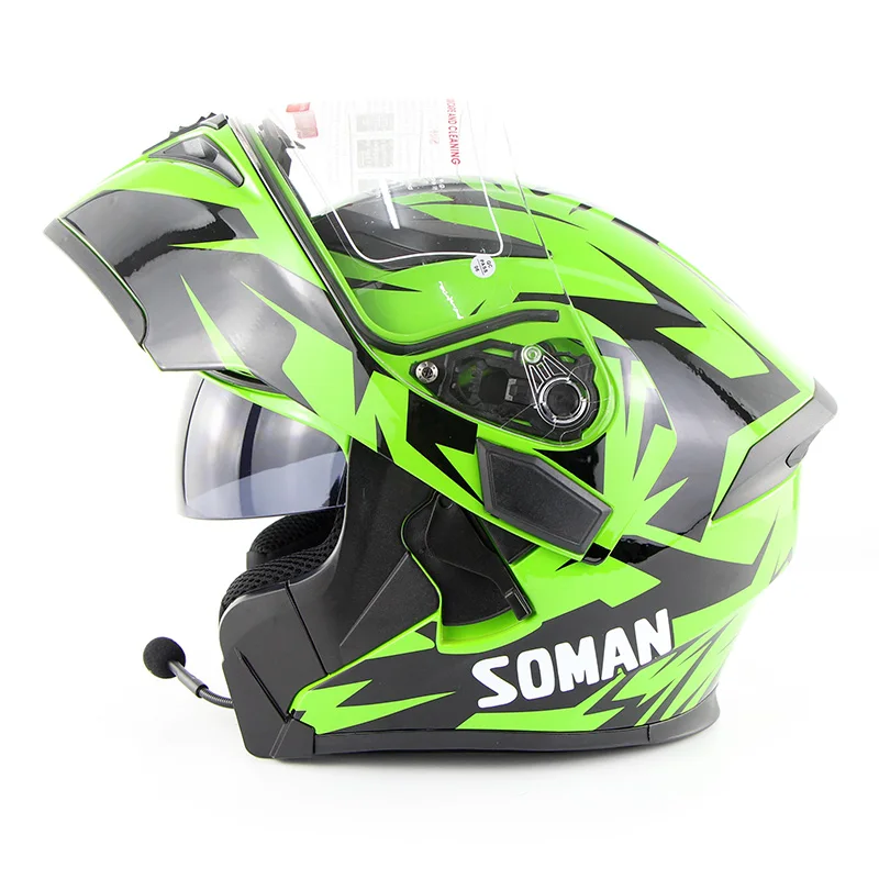 Soman 955 Встроенный смарт Bluetooth мотоциклетный шлем Skyeye дизайн BT capacetes гарнитура двойные линзы модель K5