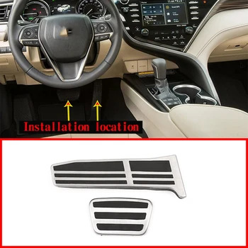 

Steel Fuel Brake Accelerator Foot Rest Pedal Pad Plate Trim AT For Toyota Camry 2019 Avalon 2019 For Lexus ES 2019 LS 2018 2019