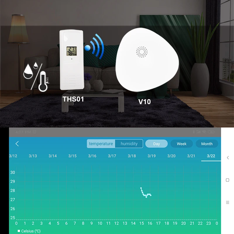 Wofea wifi термо гигрометр датчик температуры и влажности автоматическая загрузка