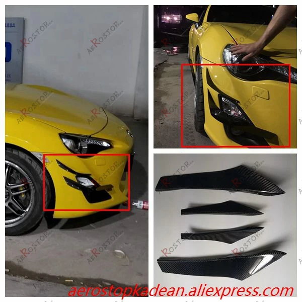 

CARBON FIBER GT D1 CANARDS ADD 4pcs FOR 2013-2016 FT86 GT86 FRS