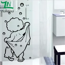 K012 Cute Children Shower Sticker Waterproof and Removable I Love Shower Wall Stickers Bathroom Glass Door Stickers