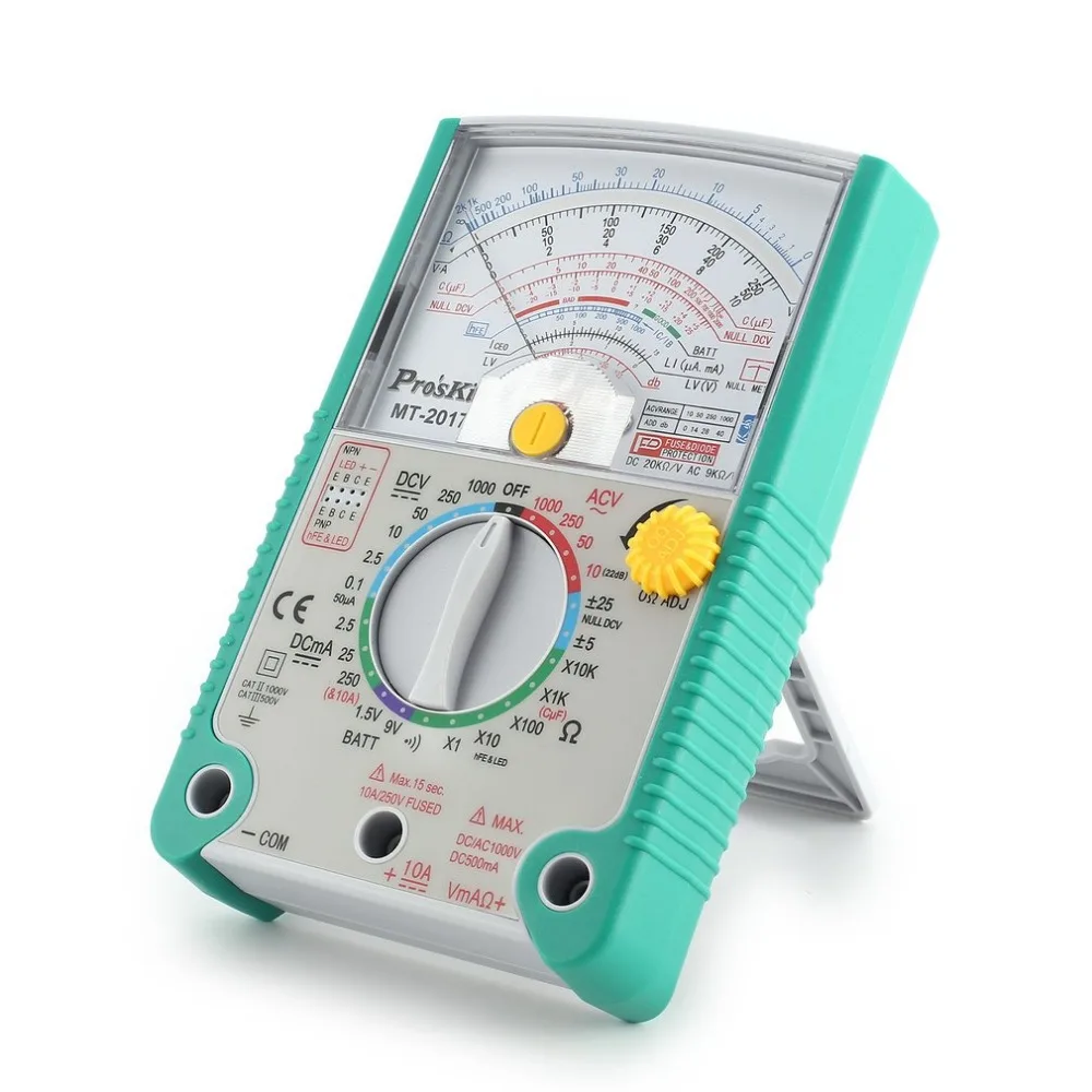 

Proskit MT-2017 AC/DC Analog Graph Pointer Multimeter Ammeter Resistance Capacitance Diode Volt Amp Ohm hFE LED Meter