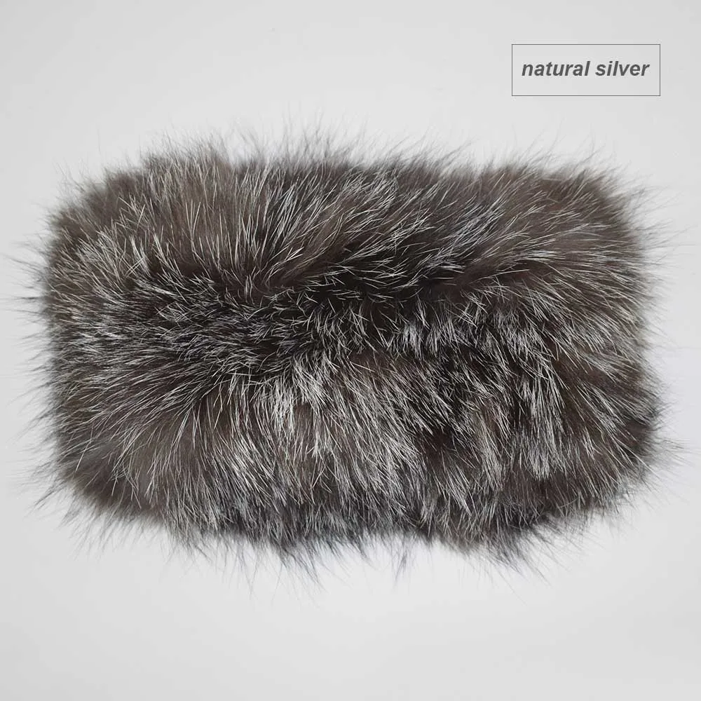 fox fur headband color silver fox