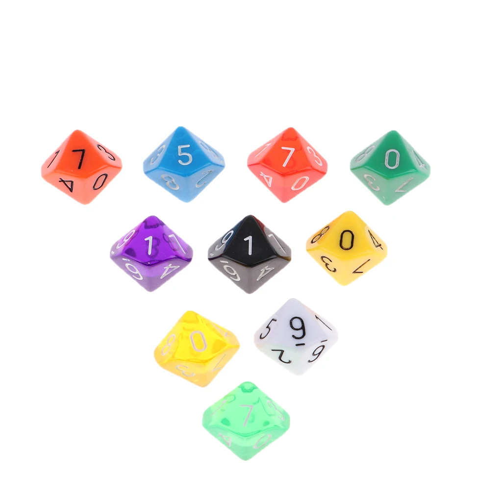 

10 Pieces D10 Dice Polyhedral D&D Set-Game Dice for Entertainment RPG Game Board Game Accessory