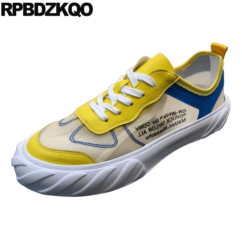 

trainers sneakers creepers platform spring italian stars breathable men shoes italy brand yellow white runway skate casual 2019