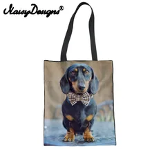 Большая черная Холщовая Сумка-тоут, одежда для собак, женская сумка для покупок путешествия, сумка на плечо, складной продуктовый пакет, сумка для девочек, рюкзак