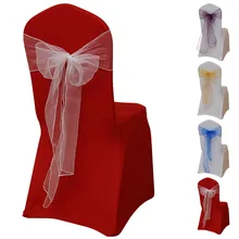 Жесткой пряжи лента на стул Цветок Лук Назад сетка покрывало пояс назад галстук для вечеринки для декора многоцветный домашний текстиль