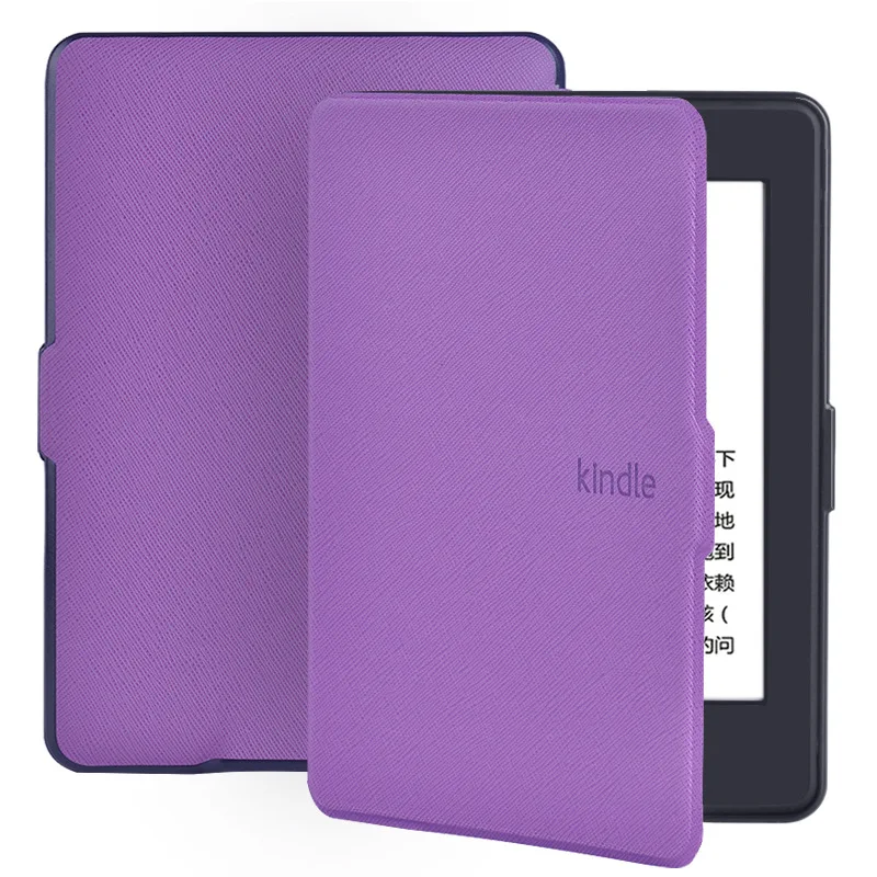 Чехол для funda Kindle Paperwhite 1, 2, 3, 6 дюймов, супертонкий чехол с функцией автоматического пробуждения/сна, смарт-чехол из искусственной кожи для Kindle Paperwhite 3 capa para - Цвет: purple