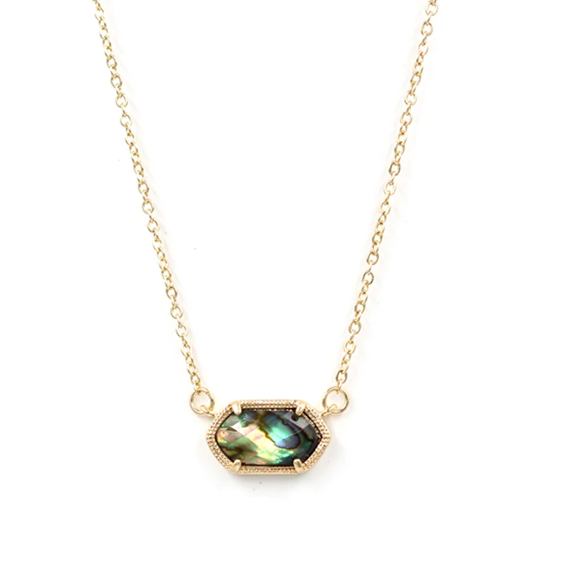

Rose Gold Color Small Oval Abalone Pendant Necklace Better Quality Cute Oval Pendant Necklace Women Fashion Jewelry Wholesale