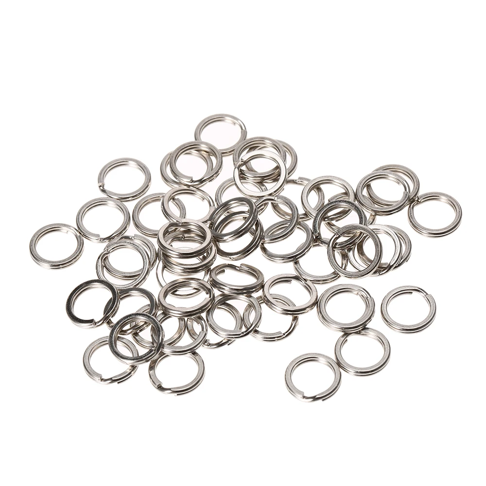 50pcs/lot Stainless Steel Fishing Split Rings Lure Solid Ring Loop Size 1 2 3 4 5 For Blank
