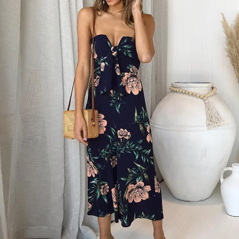 Sexy Jumpsuits Floral Print Long Pant Bodysuits Women Rompers Overalls Female Summer Jumpsuit Beach Wear Strapless | Женская одежда