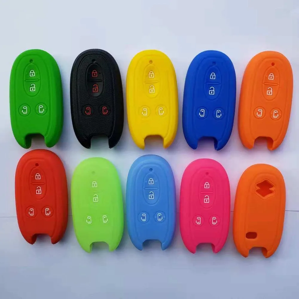 4Button Smart Remote FOB Key Protect Holder For Suzuki Wagon R Alto Spacia Silicon Keyless