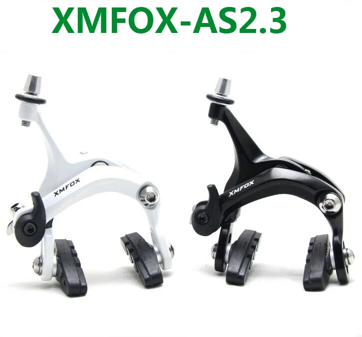 

XMFOX AS2.3 Brake for Road Bicycle Racing Dual Pivot Brake clamp pads Aluminum Side Pull Caliper Brake Front Rear White&Black