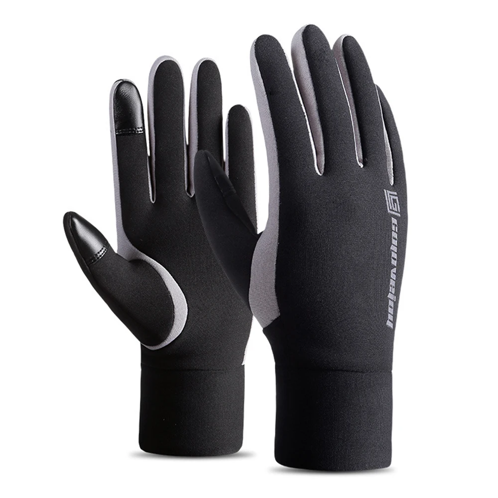 Winter Cycling Gloves Men Waterproof Windproof Warm Fleece Lined Cycling Bicycle Cold Outdoor Sports Touch Screen 