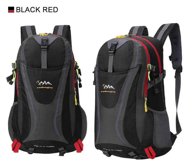 Black-red Многофункциональные сумки для скалолазания, для улицы, большая емкость, спортивный рюкзак для горного велосипеда, для мужчин и женщин, яркие цвета, сумка на молнии, красный, XA900WD - Цвет: Black-red