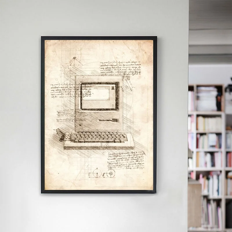 

Computer Sketch Art Print Postr Canvas Print Wall Art Home Decor Poster No Frame