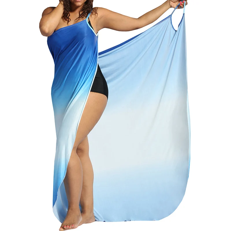 gradient color Cover Ups Plus Size Beach Cover Up Wrap ...