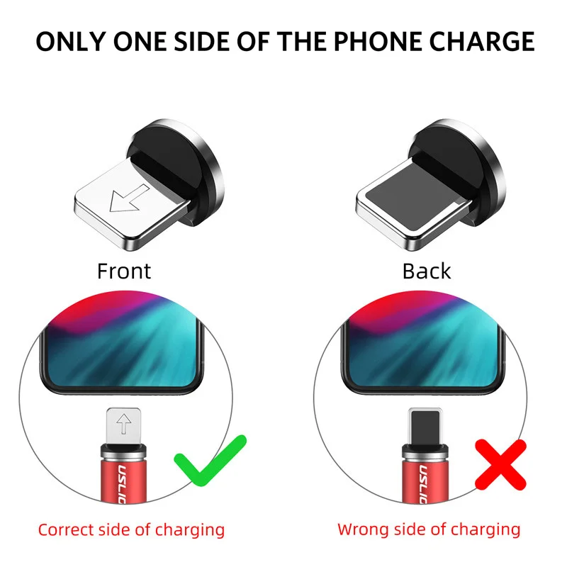 USLION 3A Быстрый Магнитный usb кабель для зарядки Micro type C светодиодного зарядного