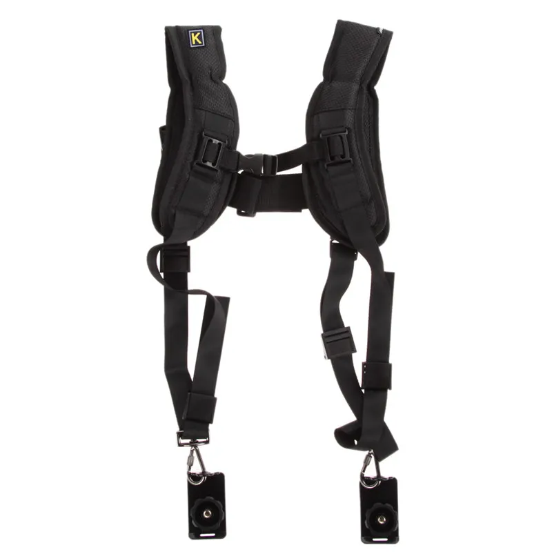 Black Double Dual Camera Shoulder Strap Rapid Sling Belt Adjustment for Canon 2 Cameras Digital DSLR | Электроника