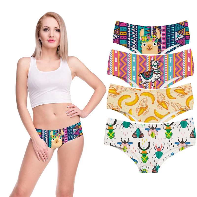 

Women Panties Underwear Ultra-thin Seamless Briefs Women's Comfort low-Rise 3D Funny Print Sexy Lingerie Summer