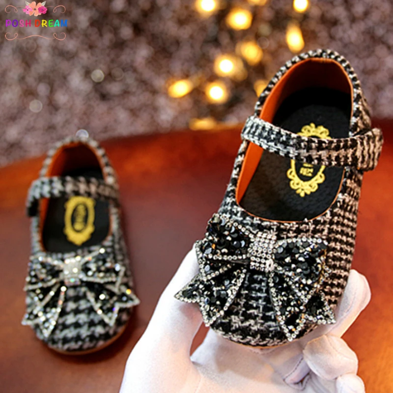 

POSH DREAM Spring and Autumn Toddler Girls Single Shoes New 1-3-year-old Bright Diamond Soft Bottom Princess Toddler Baby Shoes
