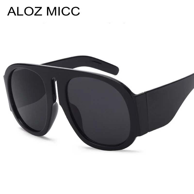 

ALOZ MICC Black Oval Sunglasses Women Men 2018 Brand Designer Vintage Big Frame Sunglass for Female UV400 Q557