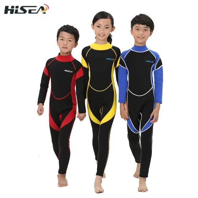 Best Offers Brand Children's 2.5mm One Pieces Warm Neoprene Wetsuits Kids Swimwears Diving Suits Long Sleeves Boys Girls Surfing Rash Guards