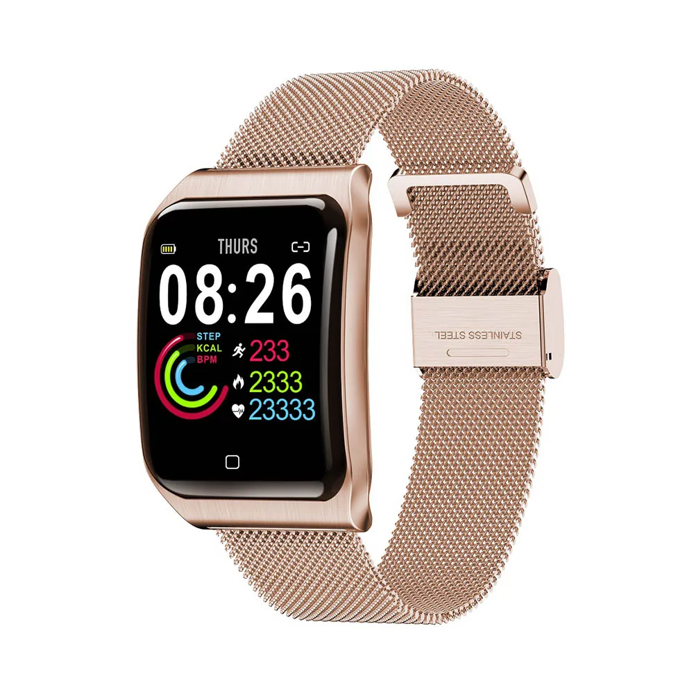 rose gold Torntisc F9 полностью металлический материал Смарт-часы мультиспортивный режим фитнес-трекер Smartwatch пульсометр кровяное давление для мужчин и женщин - Цвет: rose gold