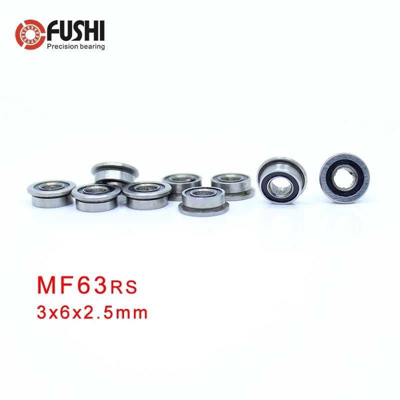 

MF63-2RS Bearing 3x6x2.5mm ( 10 PCS ) ABEC-1 Miniature Flanged MF63RS Ball Bearings LF-630DD