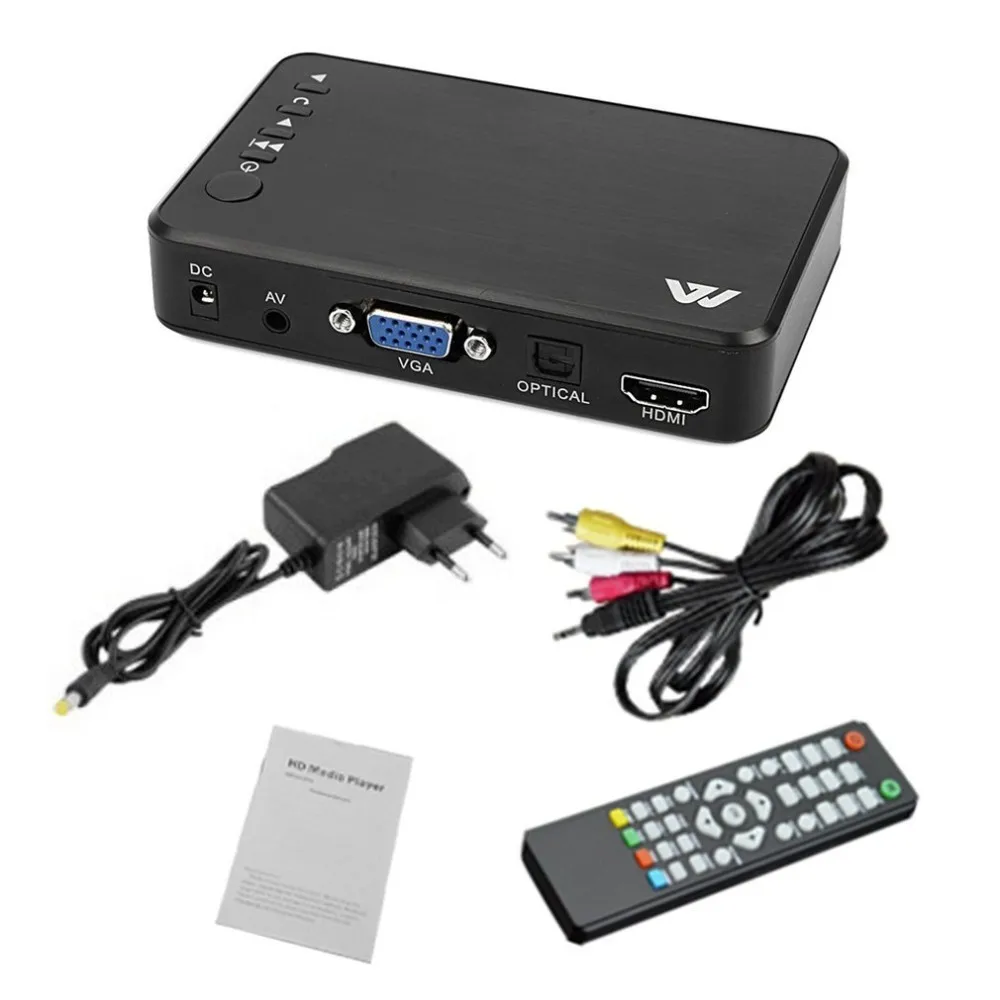 Мини Портативный Full Hd 1920x1080 Hdmi VGA AV USB жесткий диск U дисковый проигрыватель