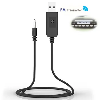 

JINSERTA FM Transmitter Audio Music Player 3.5mm Audio Car Stereo Cable Adapter for Speaker MP3 Mobile Phone TV PC DVD