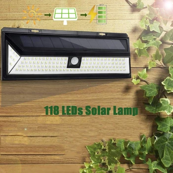 

Waterproof IP65 Solar 118 LED Solar Light Outdoor Garden Fence Safety Light Garden Light PIR Motion Sensor Channel Wall Light