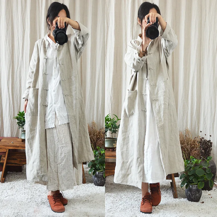 Тренчкот женский на пуговицах в китайском стиле|trench coat|coat trench coattrench coat ladies |
