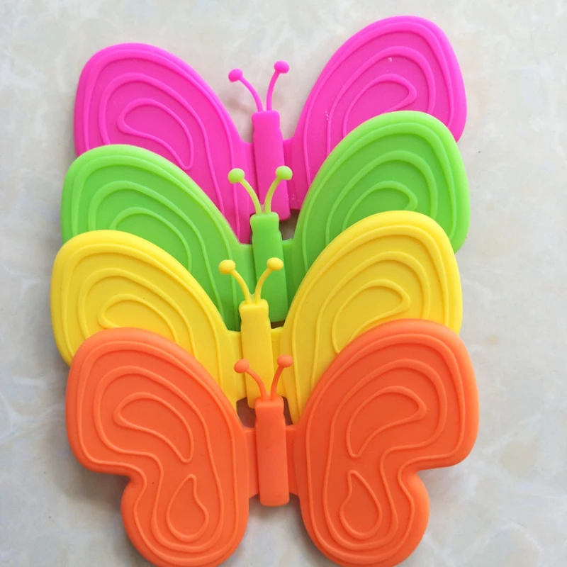 1 шт. 3D силиконовая форма бабочки термостойкие перчатки кухонный Органайзер изолированные зажимы для теплового горшка перчатки для микроволновой печи разные цвета