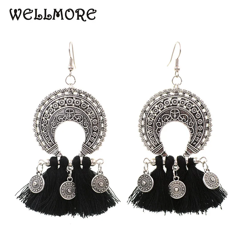 

WELLMORE 17 new fashion tassel earrings have 12 colors tassel earrings for women jewelry wholesale E171015-3