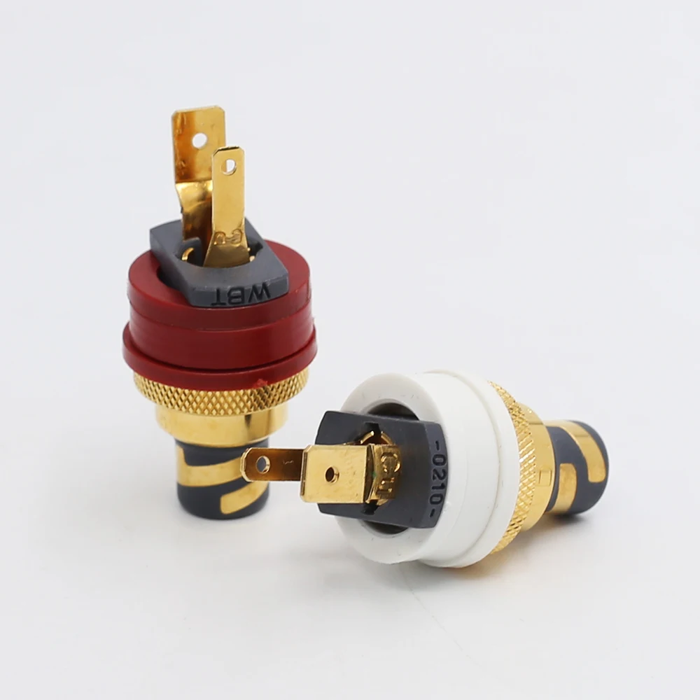 

Free Shipping 4pcs High Performance Audio Pure Copper Gold Plated RCA Sockets RCA Female Plug