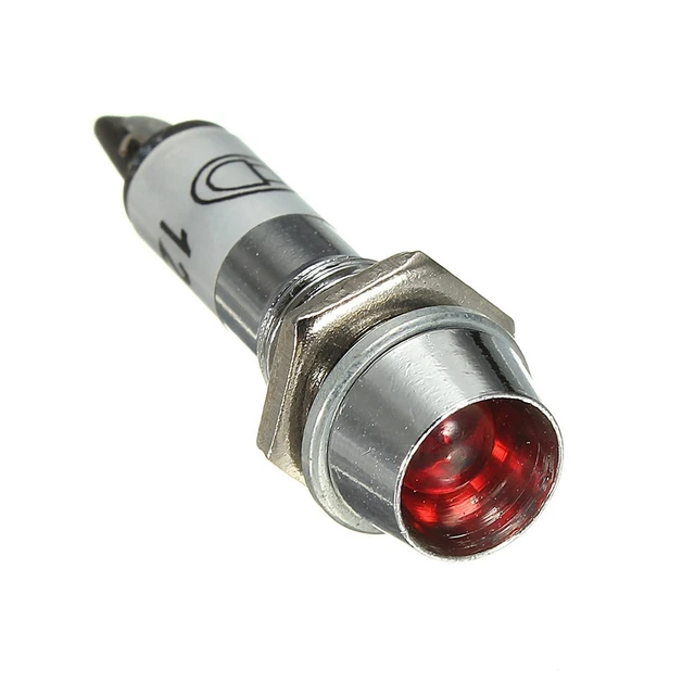 8mm LED Dashboard waarschuwingslampje 12 V controle lampje Rood 2 stks