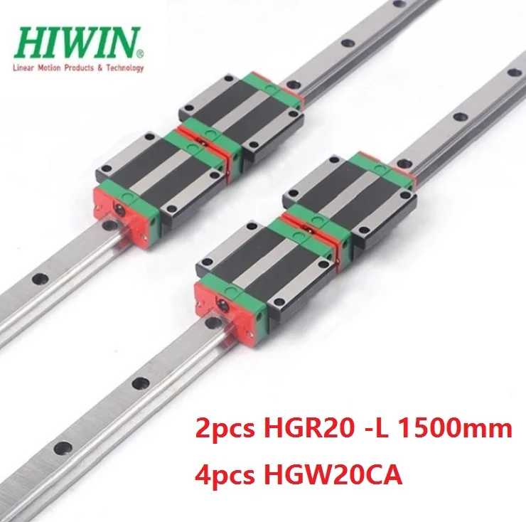 

2pcs origial Hiwin rail HGR20 -L 1500mm linear guide + 4pcs HGW20CA HGW20CC flange carriage blocks for cnc router