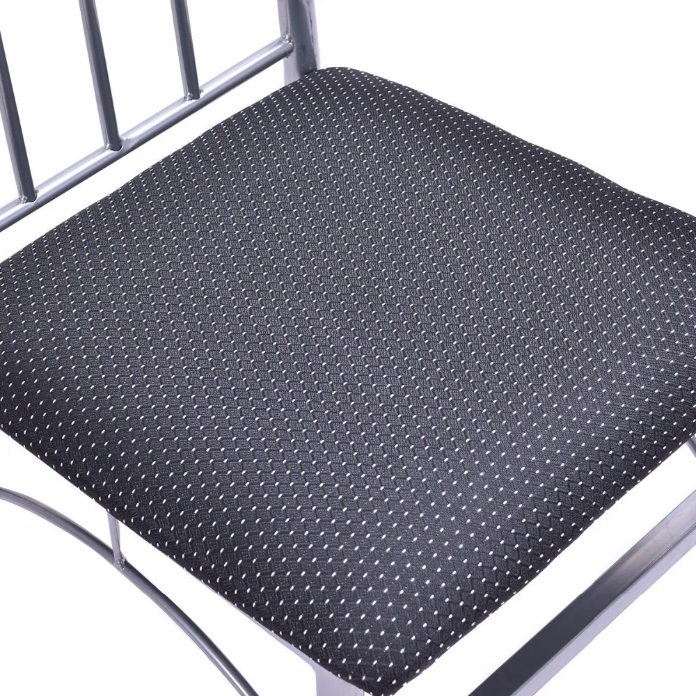 Goplus 5PCS Dining Room Set Wood And Metal Dining Table + 4 Dining Chairs Stylish Home Kitchen Modern Furniture HW52158