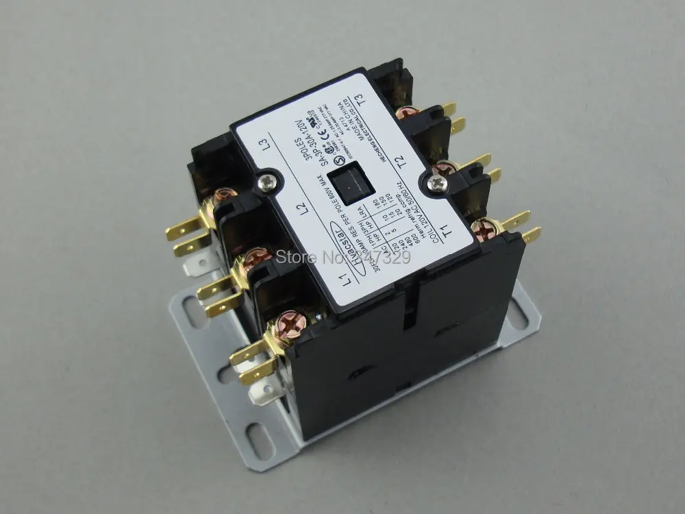 Hvacstar SA-3P-30A-120V 3poles 30FLA 120V AC Coil контактор определенного назначения DP | Обустройство
